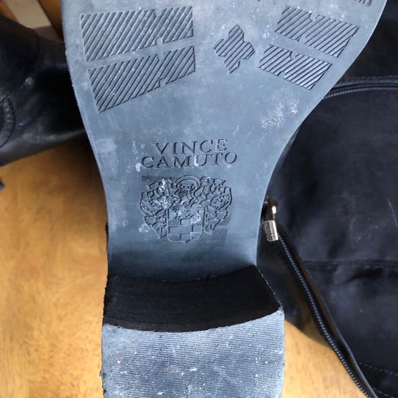 Vince Camuto Finella Black Leather Zip Knee Boots - Picture 10 of 10